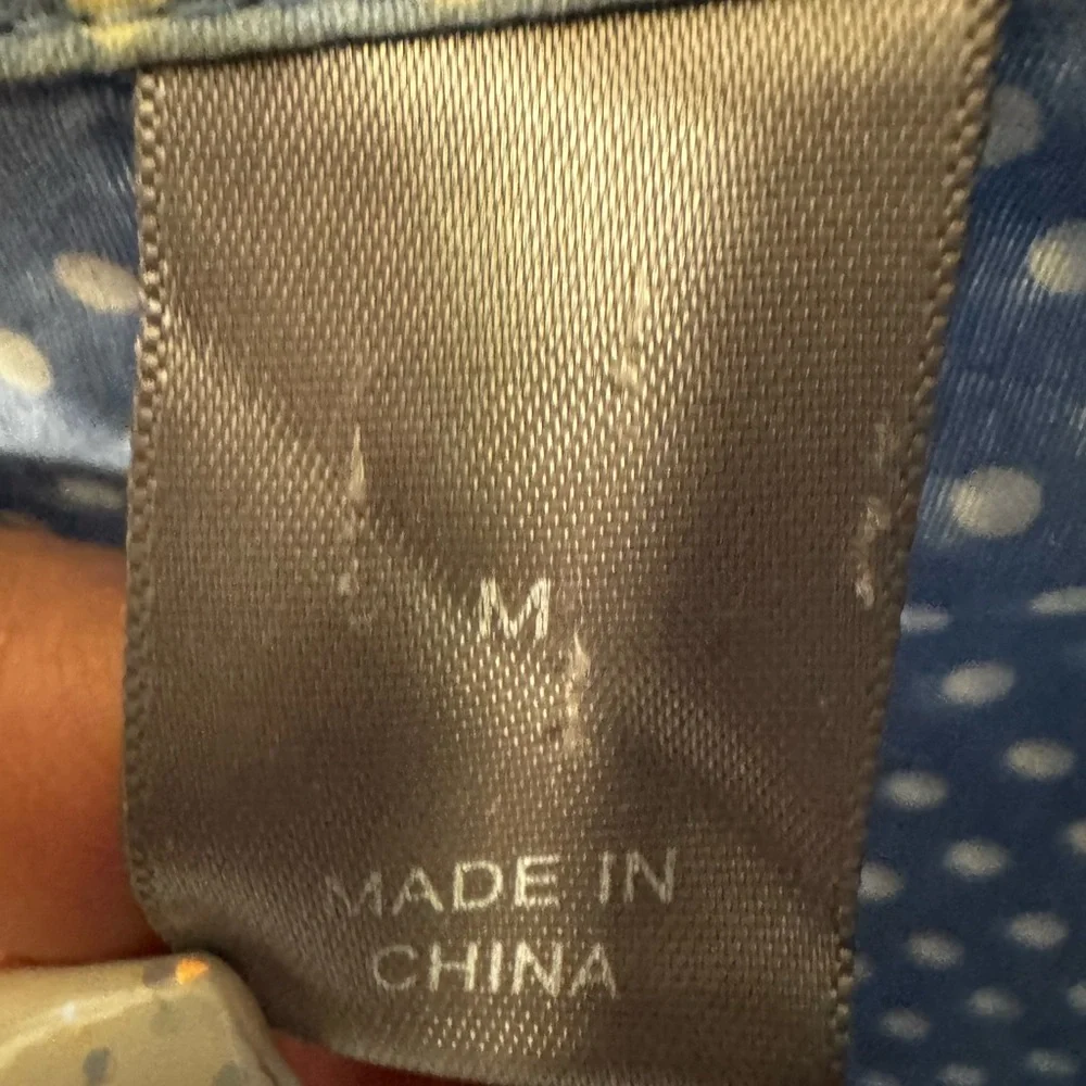 Liz Claiborne Blue and White Polka Dot Top Size M - Picture 5 of 5